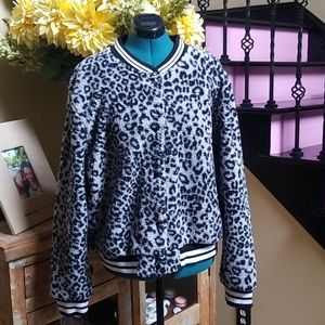 New PINK VS LTD EDT Leopard Sherpa Bomber Jacket